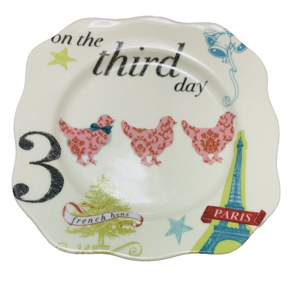 Rosanna 3rd Third Day of Christmas 6" Plate 3 French Hens Replacement Appetizer